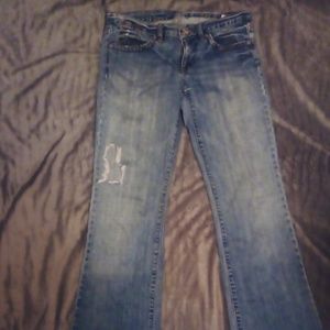 BCBG Distressed Jeans Midrise Bootcut